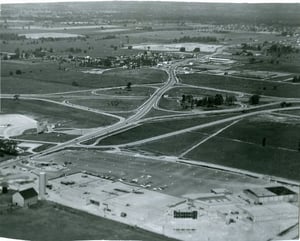 401 Drive-In aerial shot just south of Treasure Island Gardens Mall and Arena