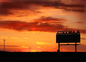 A Prairie Sunset over the marquee