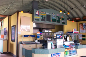 Interior view of snack bar.