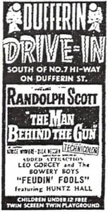 Dufferin Drive-in ad from the Toronto Star