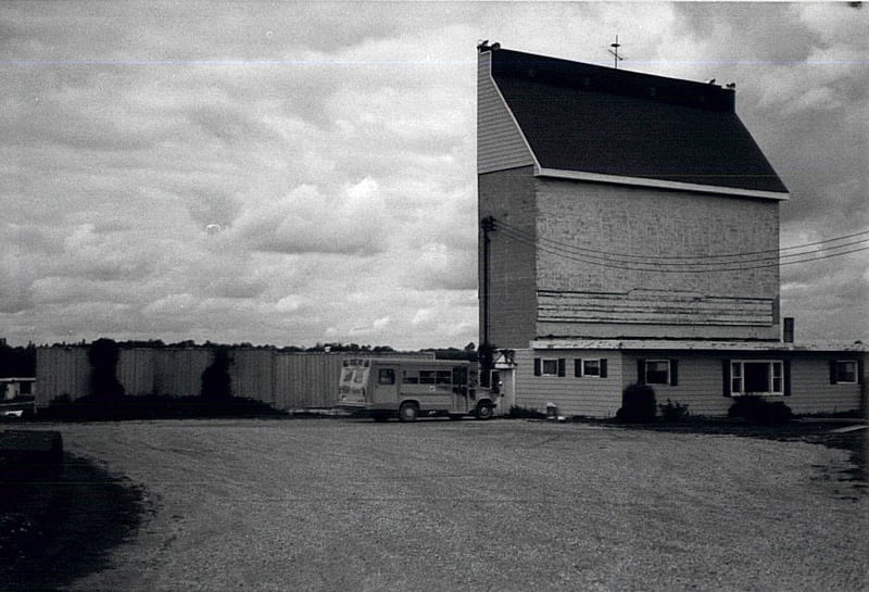 Harriston Drive-In, early 90s. Closed after 1987 season. Family was still living in home under the screen.