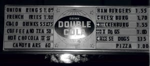 Snack bar fare/prices available at the time of theatre's closure in 1987.