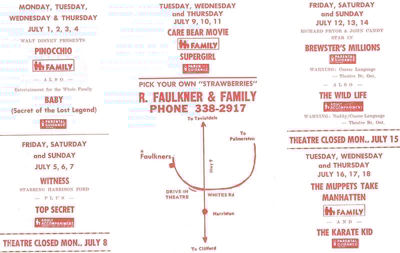 July 1985 schedule (2 of 2)