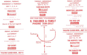 July 1985 schedule (2 of 2)