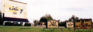 box office and screen tower; before improvements