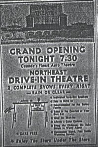 Grand Opening for the Northeast Drive-in from the Toronto Star