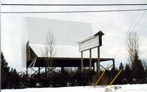 screen and marquee; Canada's newest screen, the rebuild of the Skylight in Pembroke Ont., other screen fell to ice storm a couple years ago.