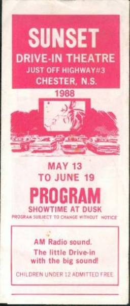 Scan of Drive-in Schedule from one of the last seasons