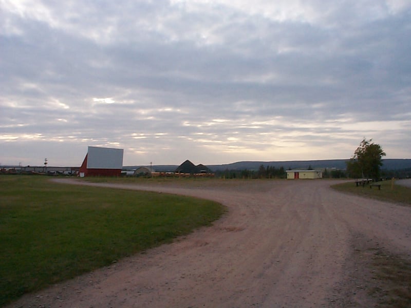 screen and snack bar, view from the ticket booth