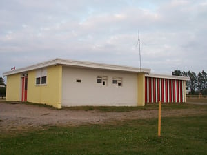 screen side view of snack bar and projection booth