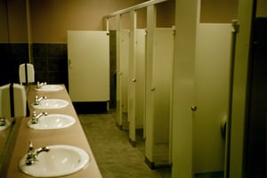 The men's room.