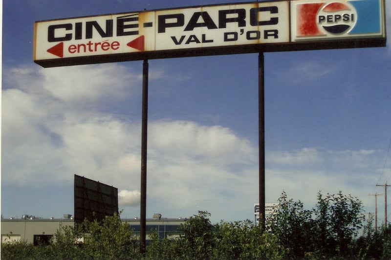 Drive-In Marquee with screen. It's close since 2000.