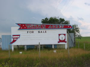 Windy Acres Drive In marquee. The Drive In was not open, and looked to have been closed for a few years.