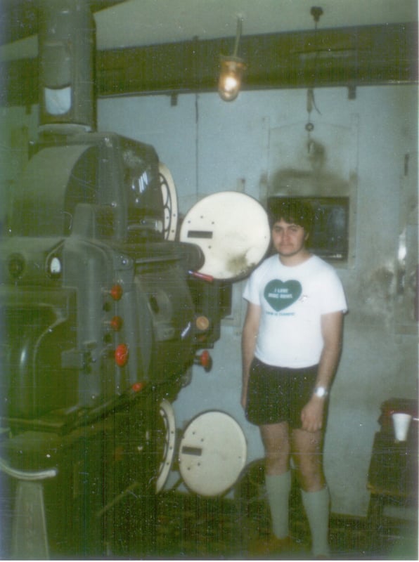 This was myself standing next to projector number 1 at the Durban Drive In. We had Ashcraft Super Cinex lamphouses with Century Machines.