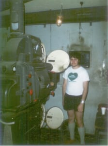 This was myself standing next to projector number 1 at the Durban Drive In. We had Ashcraft Super Cinex lamphouses with Century Machines.