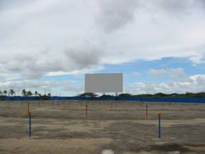 View of the screen from the snack bar.