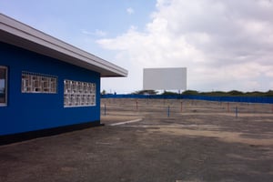 snack bar with screen.