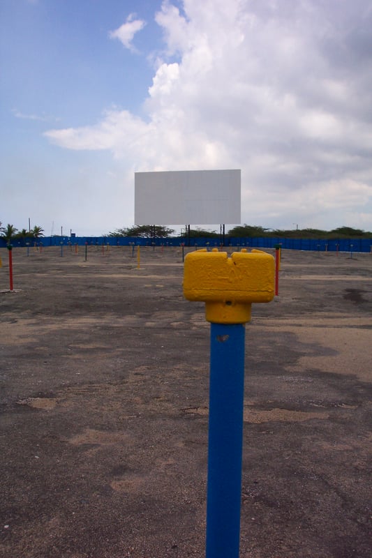 speaker post with screen.