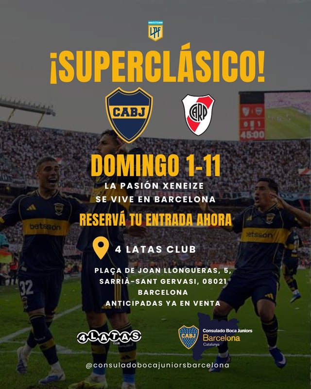 Cartel de SUPERCLÁSICO — BOCA vs. RIVER en 4 latas Beethoven