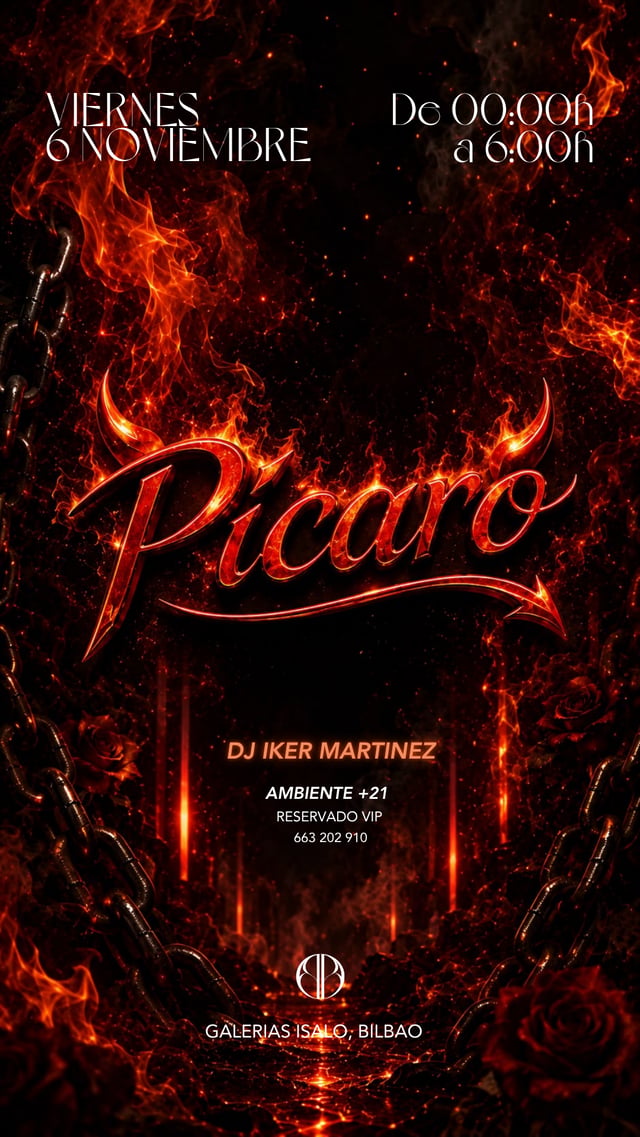 Cartel de PÍCARO en Bombón Club