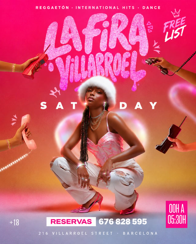 Cartel de La Fira Villaroel · Saturday · FREE LIST en La Fira Villarroel