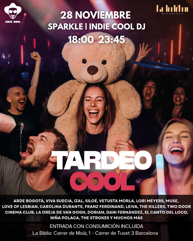 Cartel de Tardeo Cool - La Biblio - 28 Noviembre en La Biblio BCN