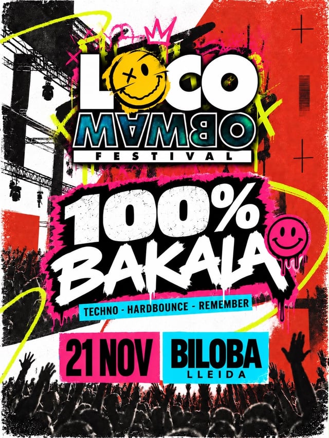 Cartel de Locomambo Festival 100% Bakala en Biloba