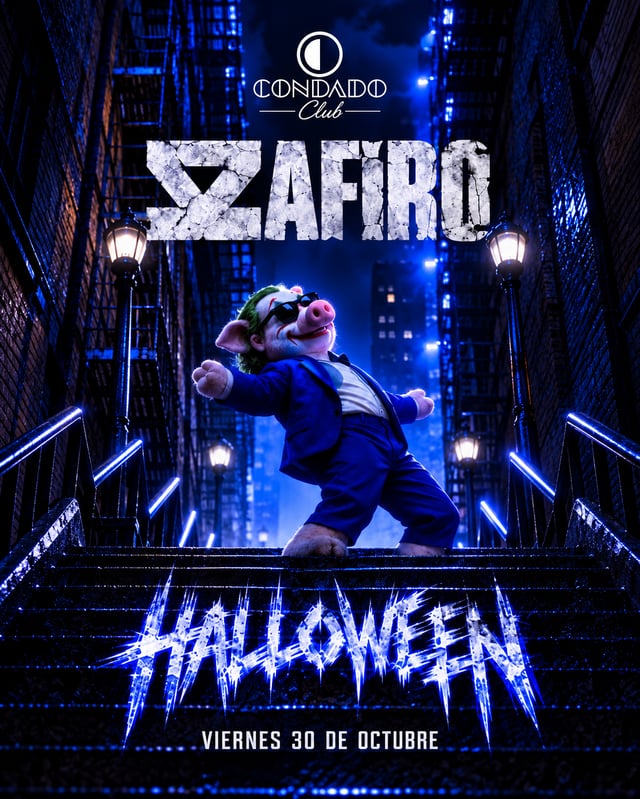 Cartel de Zafiro Halloween en Condado Club