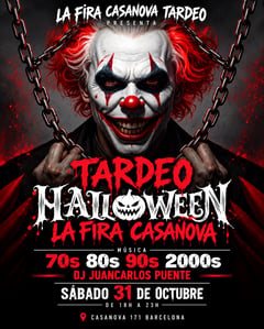 Cartel de HALLOWEEN 2026 • TARDEO 70S 80S 90S 00s Fira Casanova (Cumpleaños 676828595)