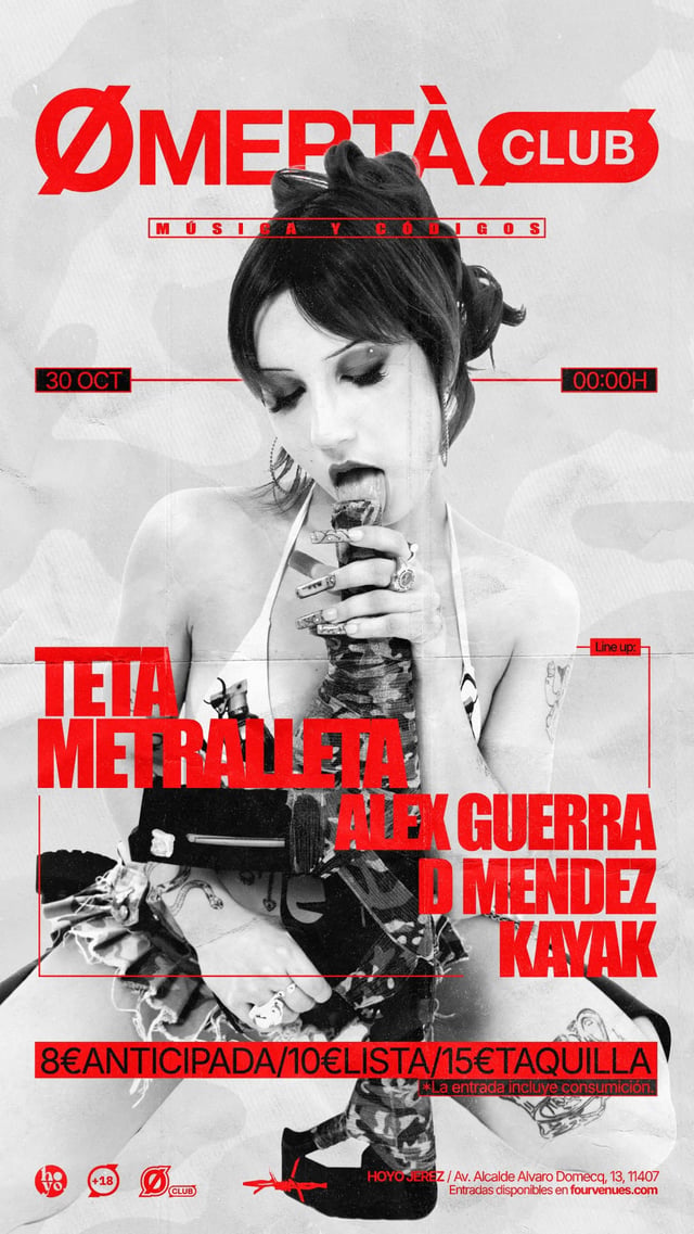 Cartel de Omertà Club en Hoyo Jerez