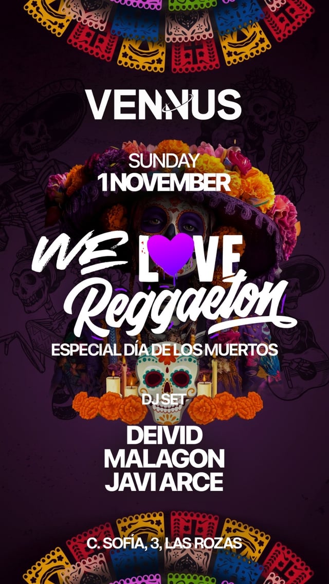 Cartel de We Love Reggaeton- Dia de los Muertos en Kumarah
