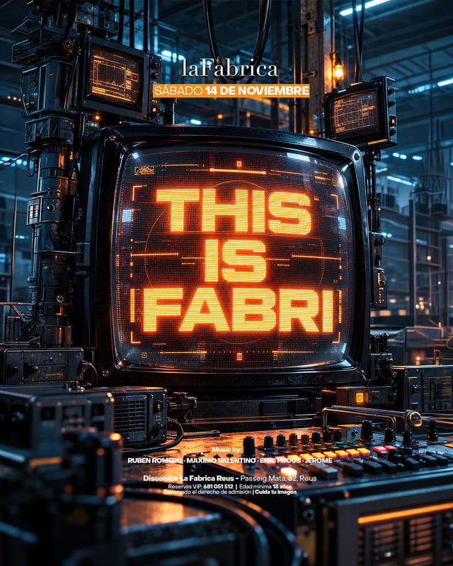 Cartel de This Is Fabri en La Fabrica