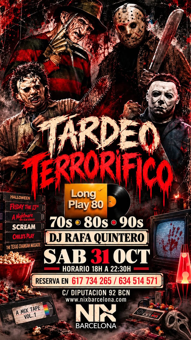 Cartel de Tardeo Long Play 80 en NIX Barcelona