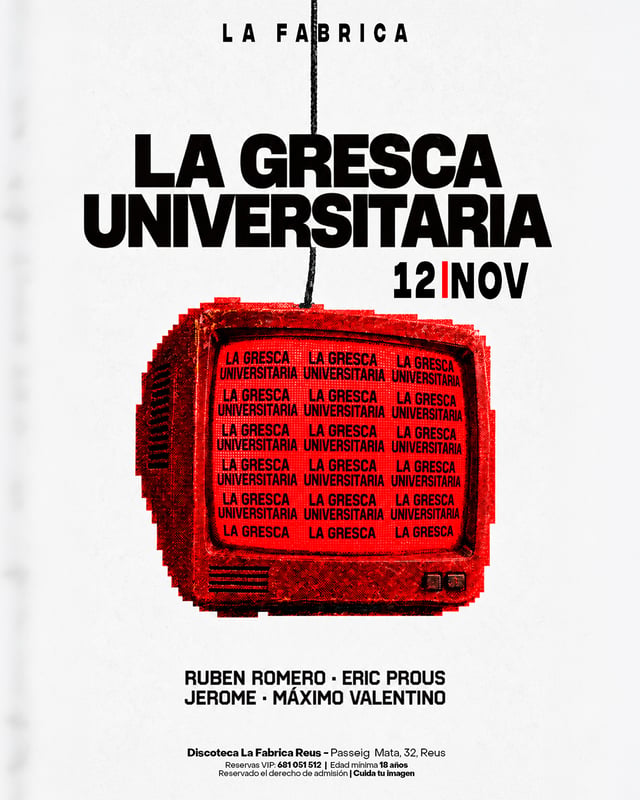 Cartel de La Gresca Universitaria en La Fabrica