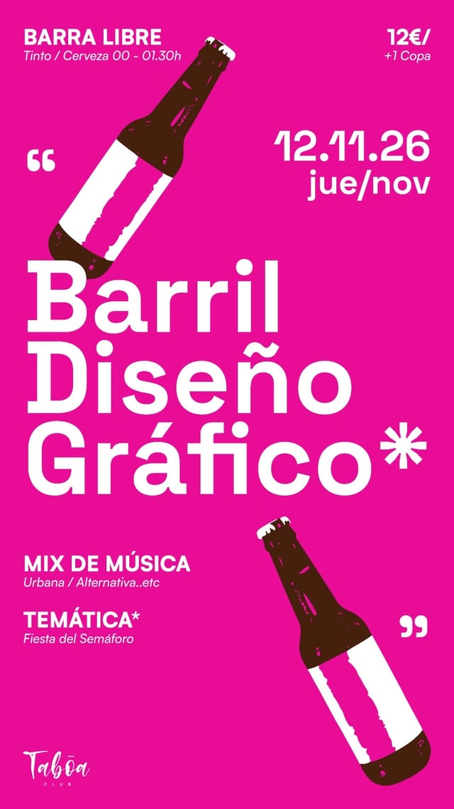Cartel de Barril Diseño en Taboa Club