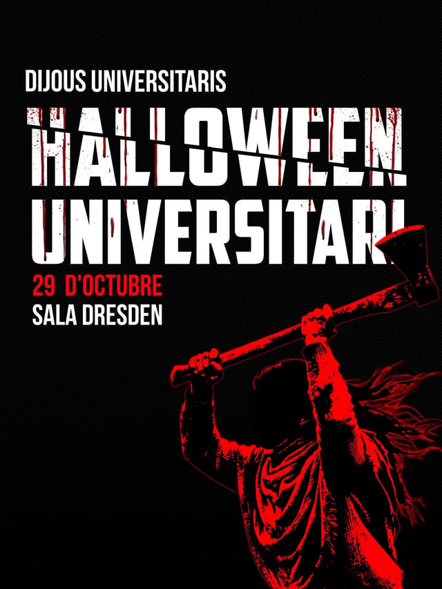 Cartel de Halloween Universitari en Sala Dresden