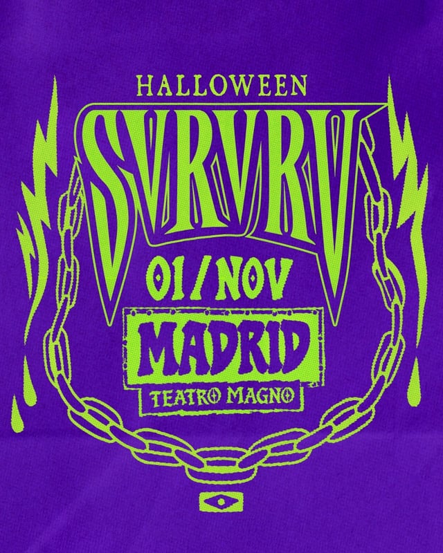 Cartel de Halloween Svrvrv Madrid en Teatro Magno