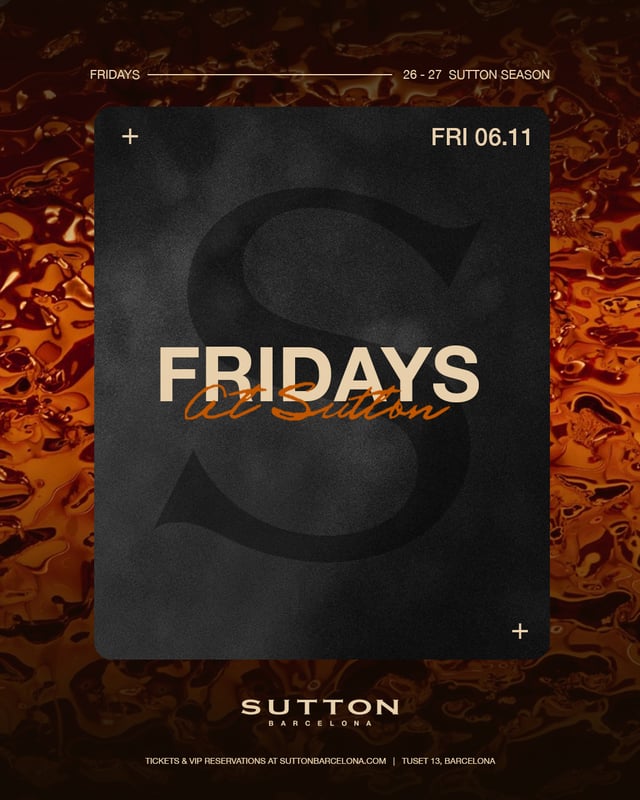Cartel de Fridays at Sutton en Sutton Barcelona