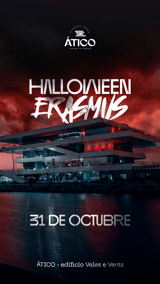 Cartel de Erasmus Halloween en La Terraza Malabar