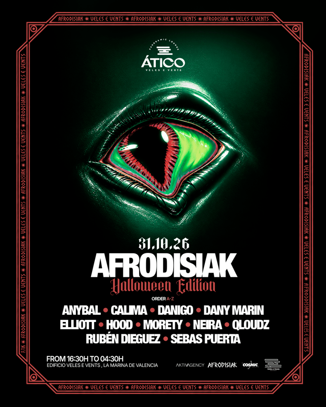 Cartel de Halloween Afrodisiak - Ático en La Terraza Malabar