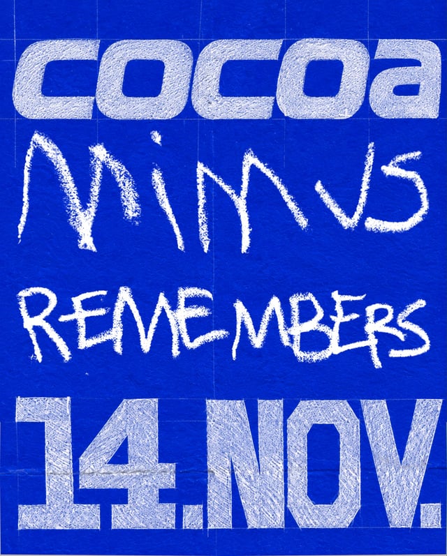 Cartel de Dissabte 14 Novembre - COCOA x MIMUS en Cocoa Mataró