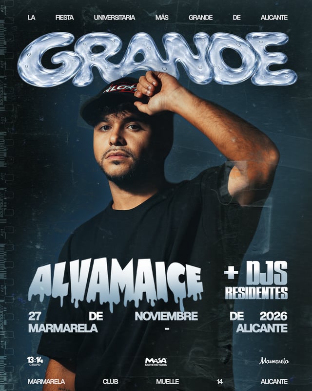 Cartel de GRANDE x ALVAMA ICE @MARMARELA - Indoor Main Stage en Marmarela