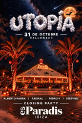 Cartel de Halloween Party en Es Paradis