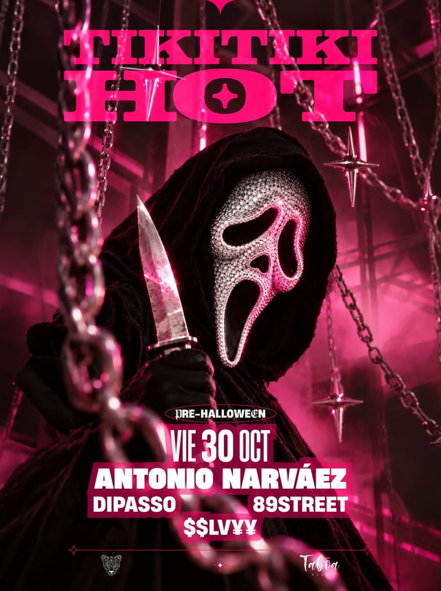 Cartel de Tiki Tiki Halloween en Taboa Club