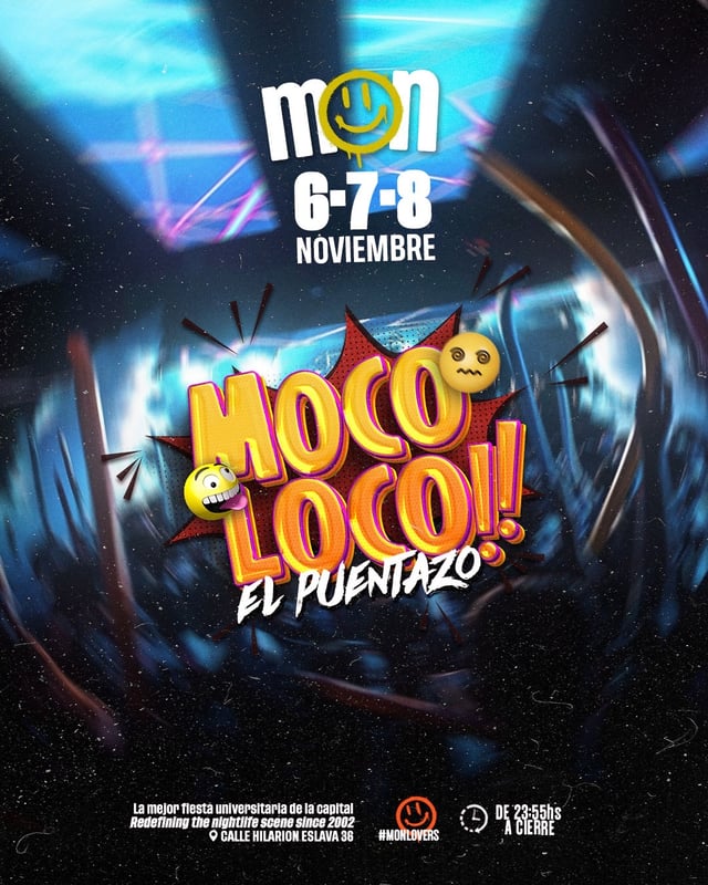 Cartel de Domingo Mon - Copas a 2€ - Mocoloco en Sala Mon