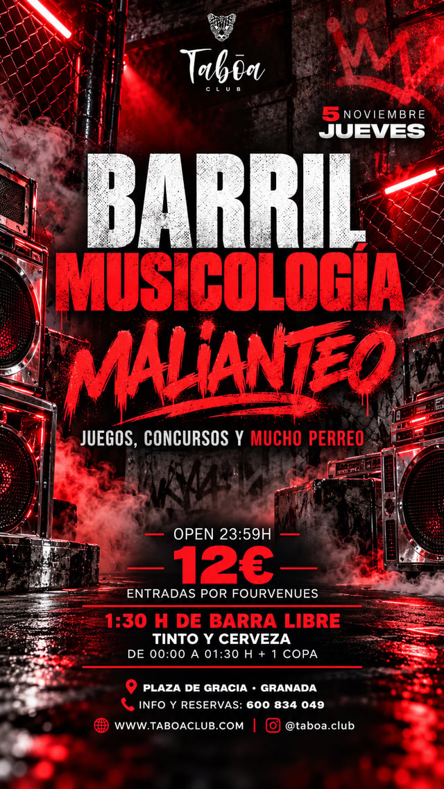 Cartel de Barril Musicología en Taboa Club