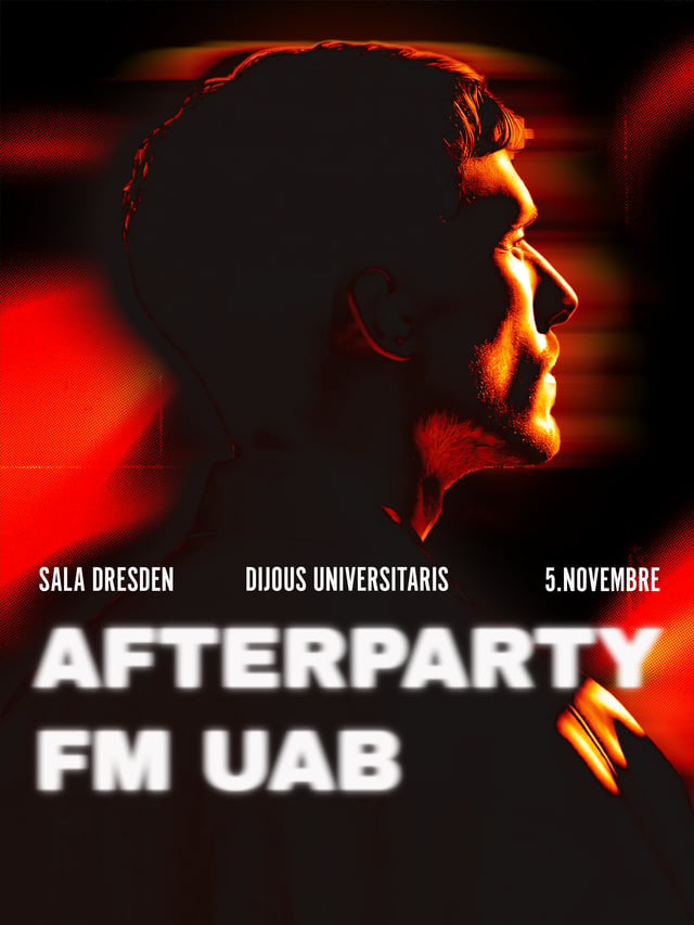 Cartel de Afterparty FM UAB en Sala Dresden