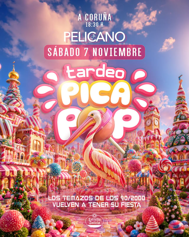 Cartel de Tardeo Pica Pop en Sala Pelícano