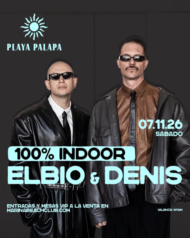 Cartel de Playa Palapa: Tarde y Noche Elbio & Dennis en Marina Beach Club
