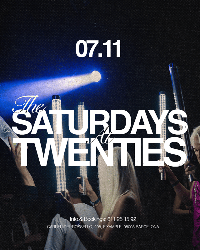 Cartel de Twenties Saturdays en Twenties Barcelona